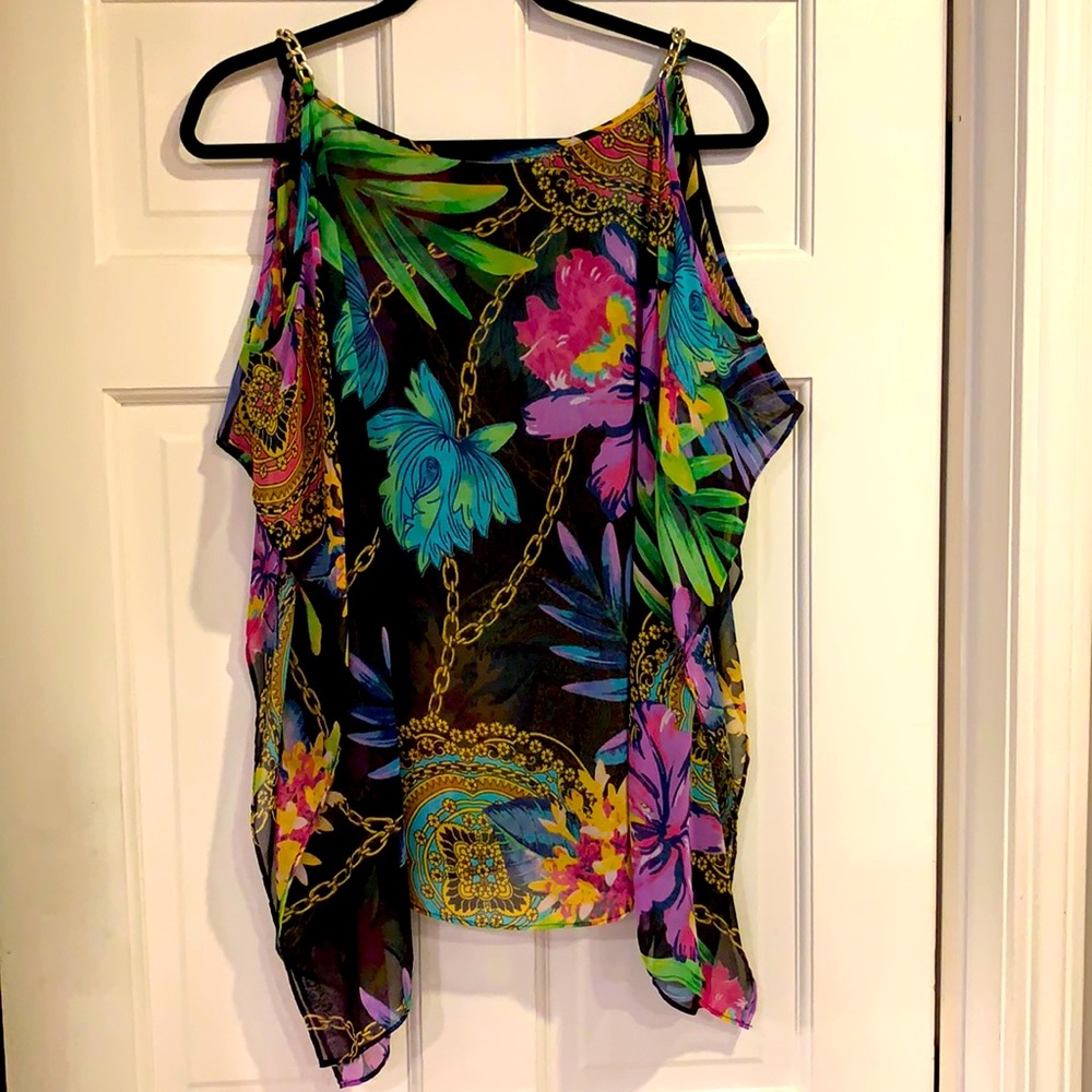 Tropical Cover-up Top, Size L.
